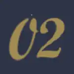 number two icon with blue background