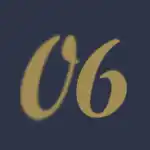 six number icon with blue background