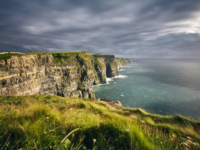 Breathtaking scenery of the edge of the cliff of moher
